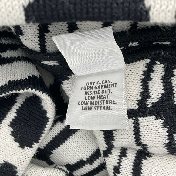 St. John Yellow Label Milano Knit Sleeveless Blk Wh Abstract Print Dress Size 2 - Picture 6 of 7